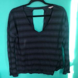 Athleta Sheer Long Sleeve Top in Navy